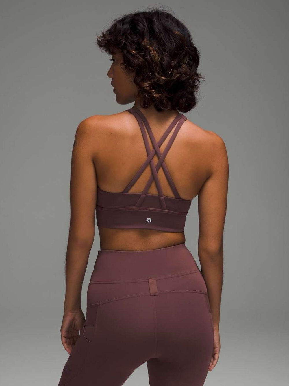 191.2 Lululemon Energy High-Neck Longline Tough Bra B–D Cups Dark Oxide - Picture 3 of 8